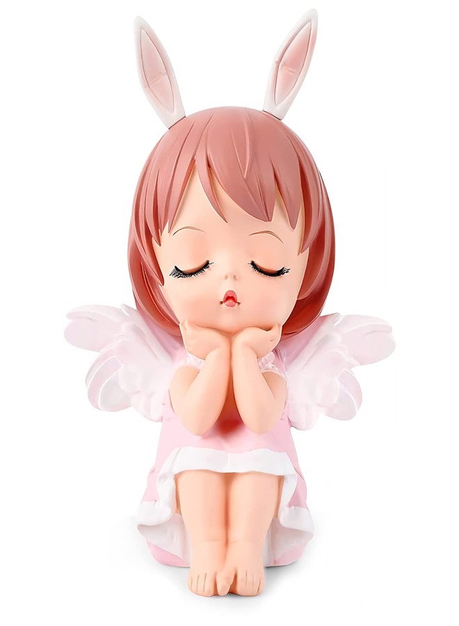 BELLA GLOBE Guardian Angel Cute Piggy Bank for Girls Makes a Perfect Unique Gift, Nursery Décor, Keepsake, Baby Baptism Gift, or Savings Piggy Bank for Kids Pink - Image 1